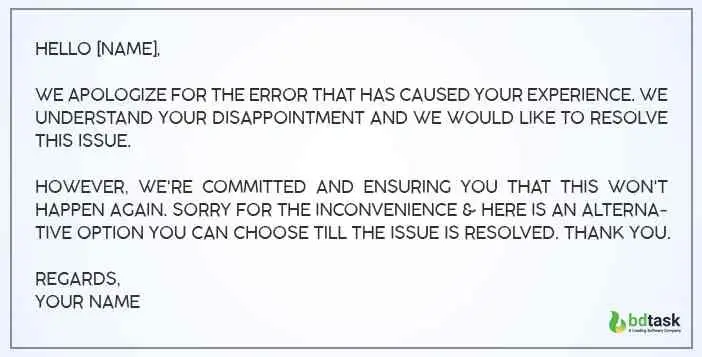 say sorry to customer